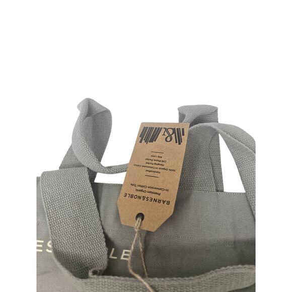 NEW Barnes Noble Gray Book Canvas Tote Large School Casual Travel College - Picture 3 of 3